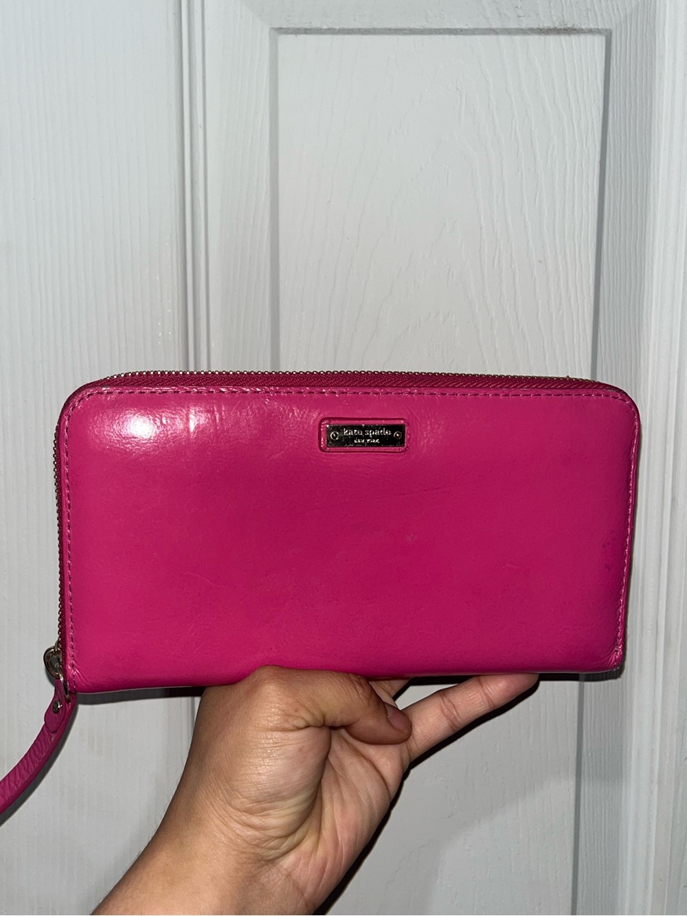 kate spade Bright Pink Zip Around Wallet